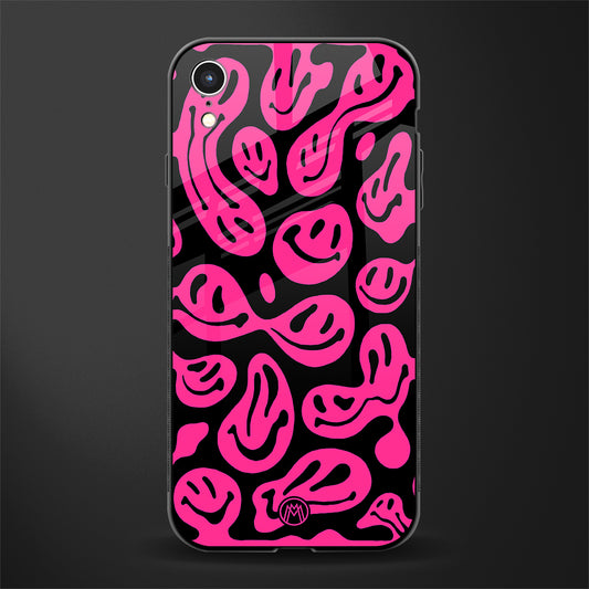 acid smiles black pink glass case for iphone xr image