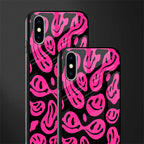 acid smiles black pink glass case for iphone x image-2