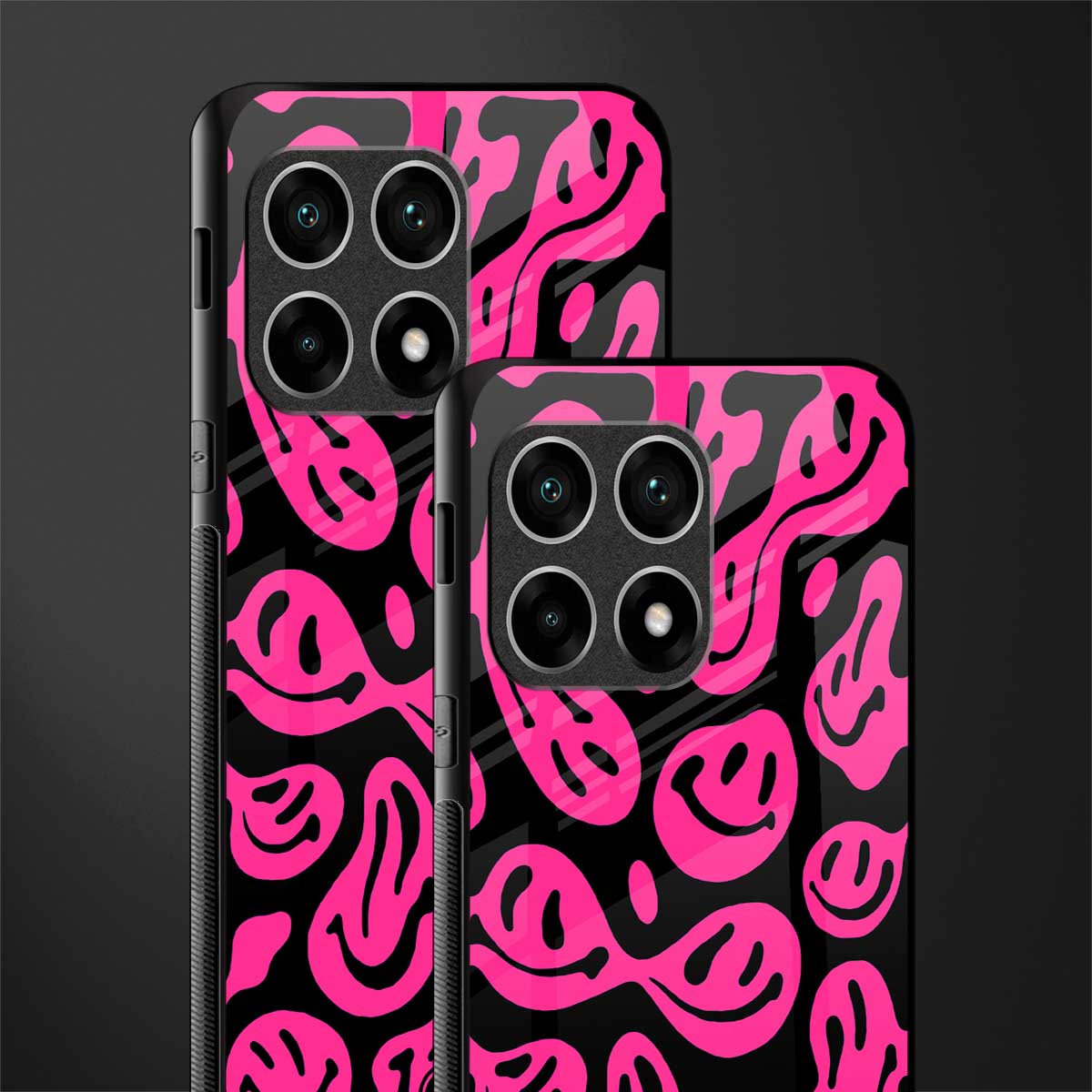 acid smiles black pink glass case for oneplus 10 pro 5g image-2