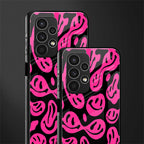 acid smiles black pink back phone cover | glass case for samsung galaxy a13 4g
