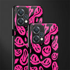 acid smiles black pink back phone cover | glass case for oneplus nord ce 2 lite 5g