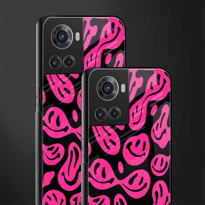acid smiles black pink back phone cover | glass case for oneplus 10r 5g