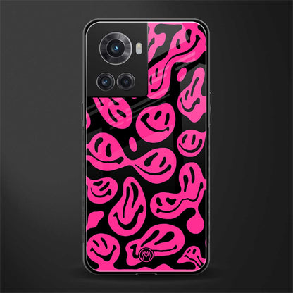 acid smiles black pink back phone cover | glass case for oneplus 10r 5g