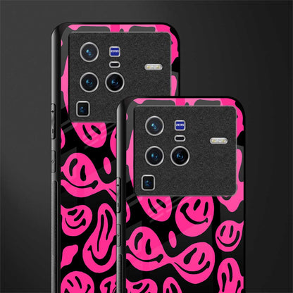 acid smiles black pink glass case for vivo x80 pro 5g image-2
