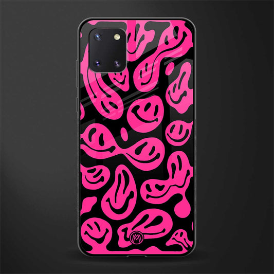 acid smiles black pink glass case for samsung a81 image