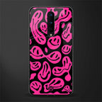 acid smiles black pink glass case for oneplus 8 image