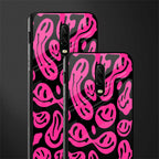 acid smiles black pink glass case for oneplus 6t image-2