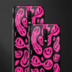 acid smiles black pink glass case for oneplus 6 image-2