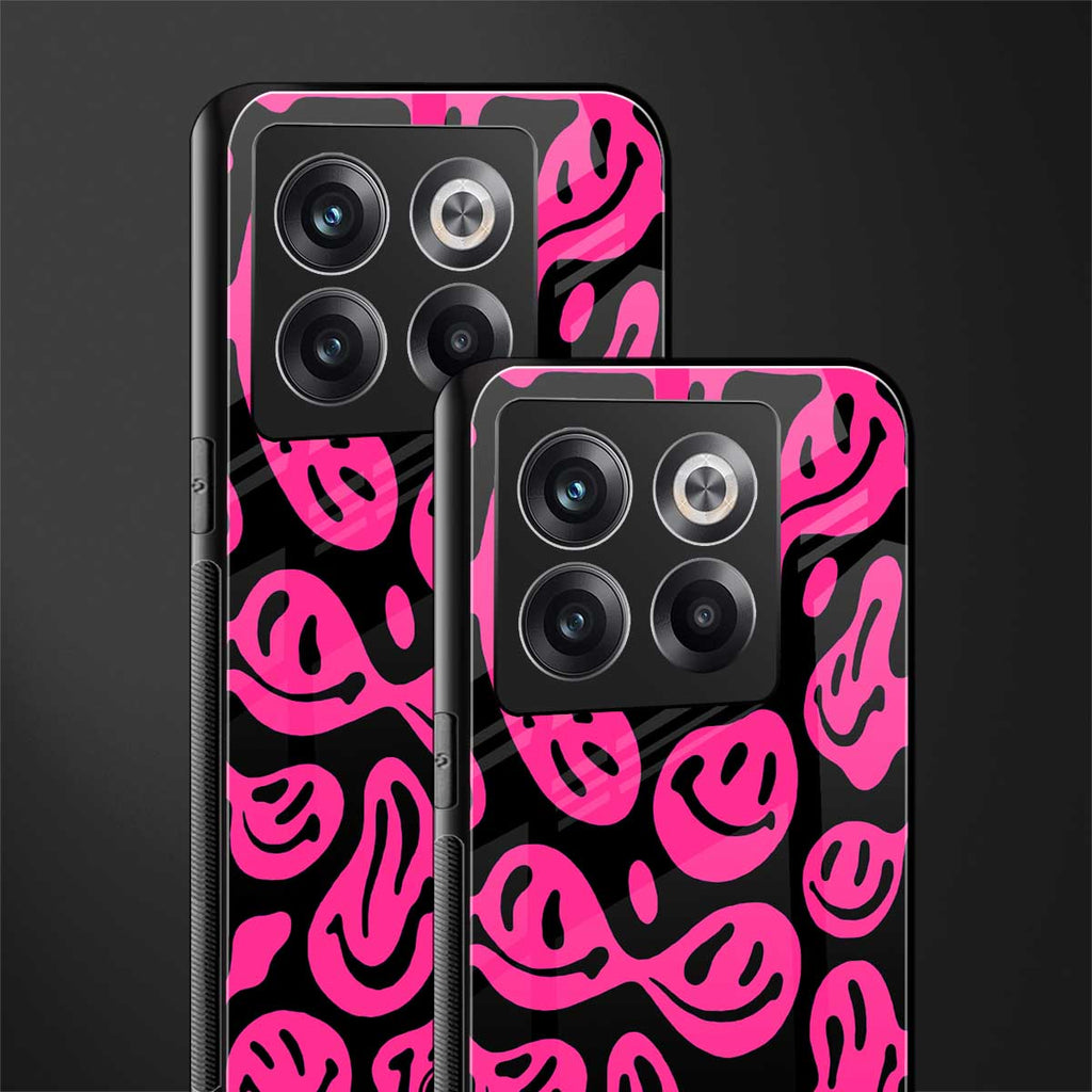 acid smiles black pink back phone cover | glass case for oneplus 10t