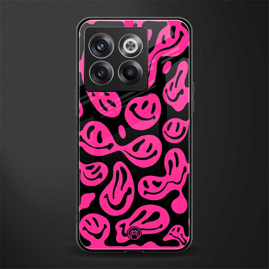 acid smiles black pink back phone cover | glass case for oneplus 10t