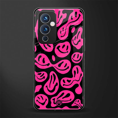 acid smiles black pink back phone cover | glass case for oneplus 9