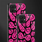 acid smiles black pink back phone cover | glass case for samsung galaxy a04