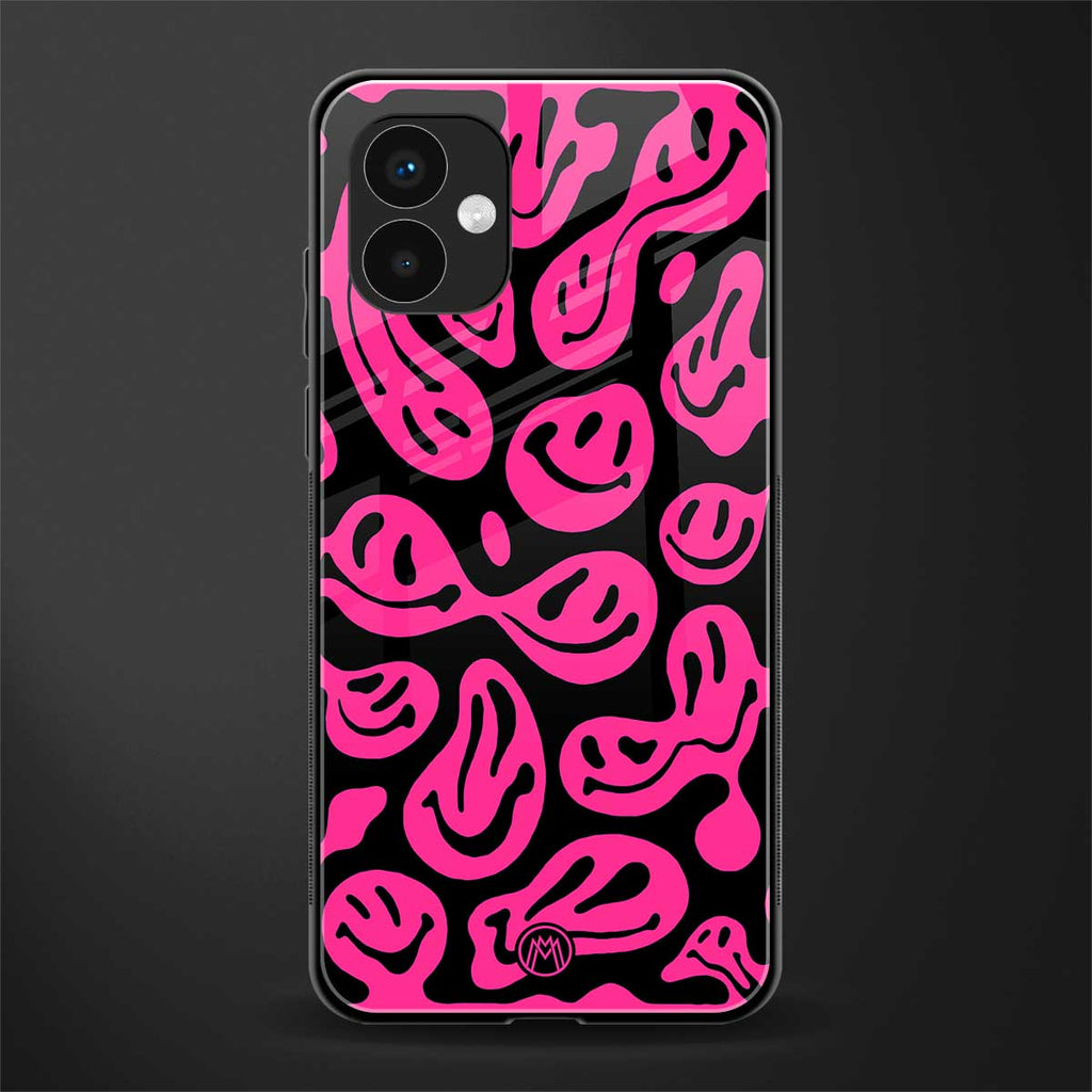 acid smiles black pink back phone cover | glass case for samsung galaxy a04