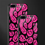 acid smiles black pink glass case for iphone 8 plus image-2