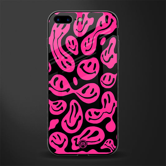 acid smiles black pink glass case for iphone 7 plus image