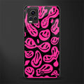 acid smiles black pink back phone cover | glass case for vivo v21e 4g