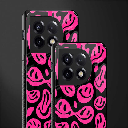 acid smiles black pink back phone cover | glass case for oneplus 11