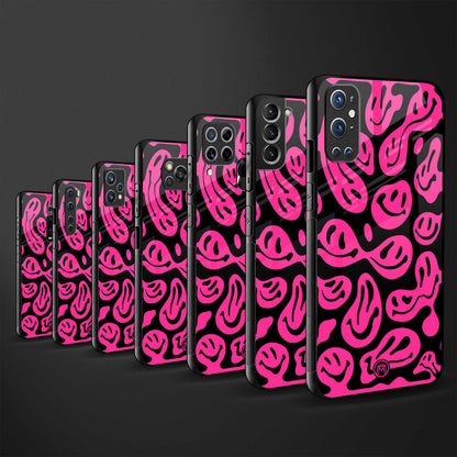 acid smiles black pink glass case for iphone 11 pro image-3