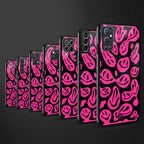 acid smiles black pink glass case for realme 7 image-3