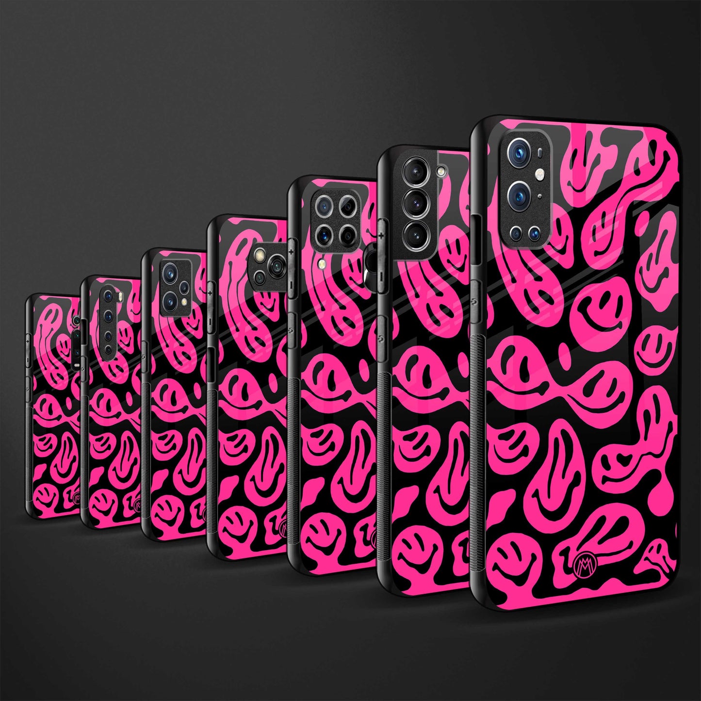 acid smiles black pink back phone cover | glass case for samsung galaxy a04