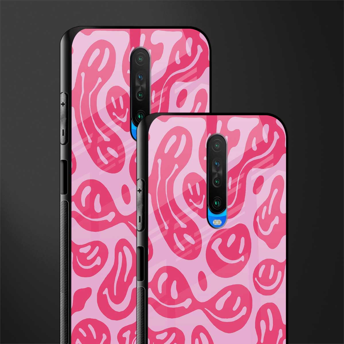 acid smiles bubblegum pink edition glass case for poco x2 image-2