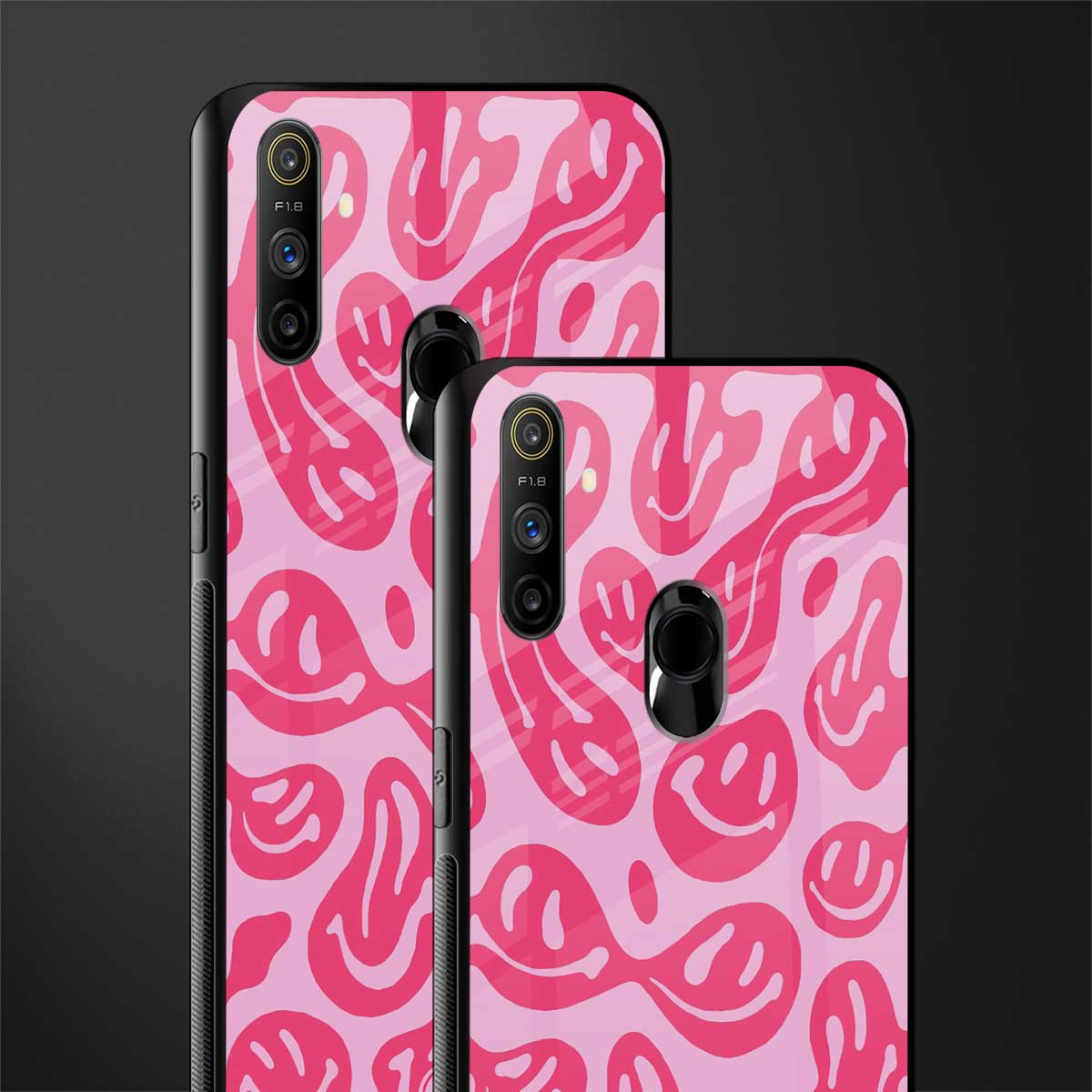 acid smiles bubblegum pink edition glass case for realme narzo 20a image-2