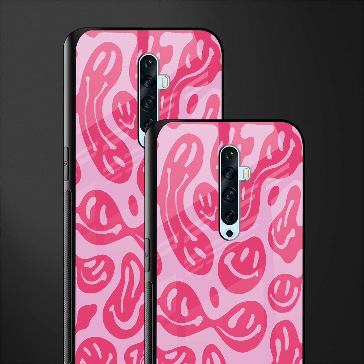 acid smiles bubblegum pink edition glass case for oppo reno 2z image-2
