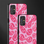 acid smiles bubblegum pink edition glass case for samsung galaxy m51 image-2