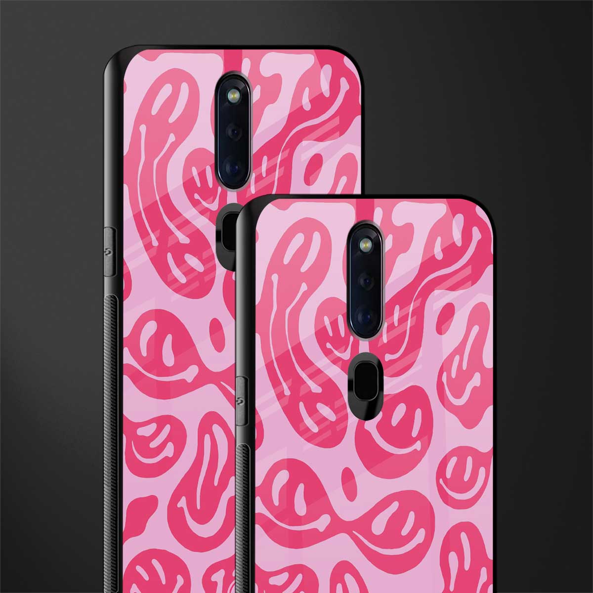 acid smiles bubblegum pink edition glass case for oppo f11 pro image-2