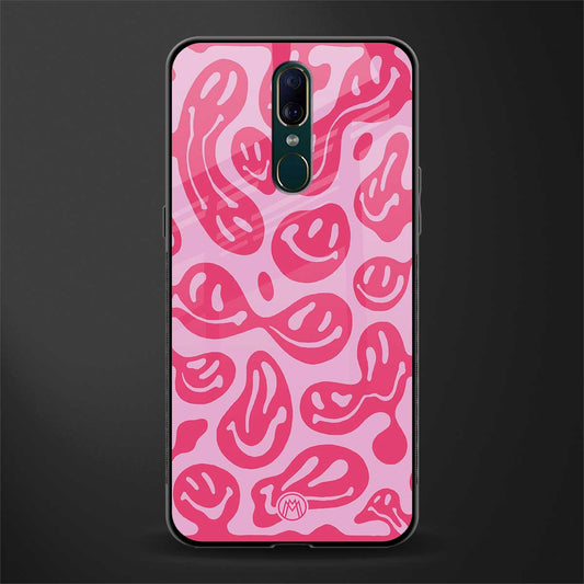 acid smiles bubblegum pink edition glass case for oppo a9 image