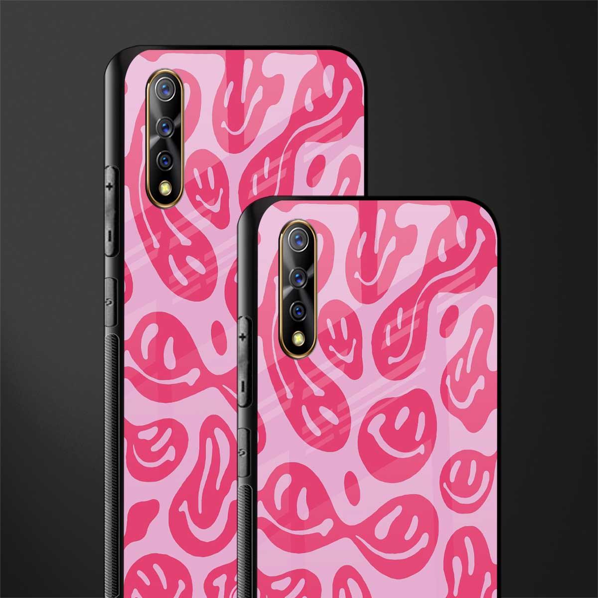 acid smiles bubblegum pink edition glass case for vivo z1x image-2