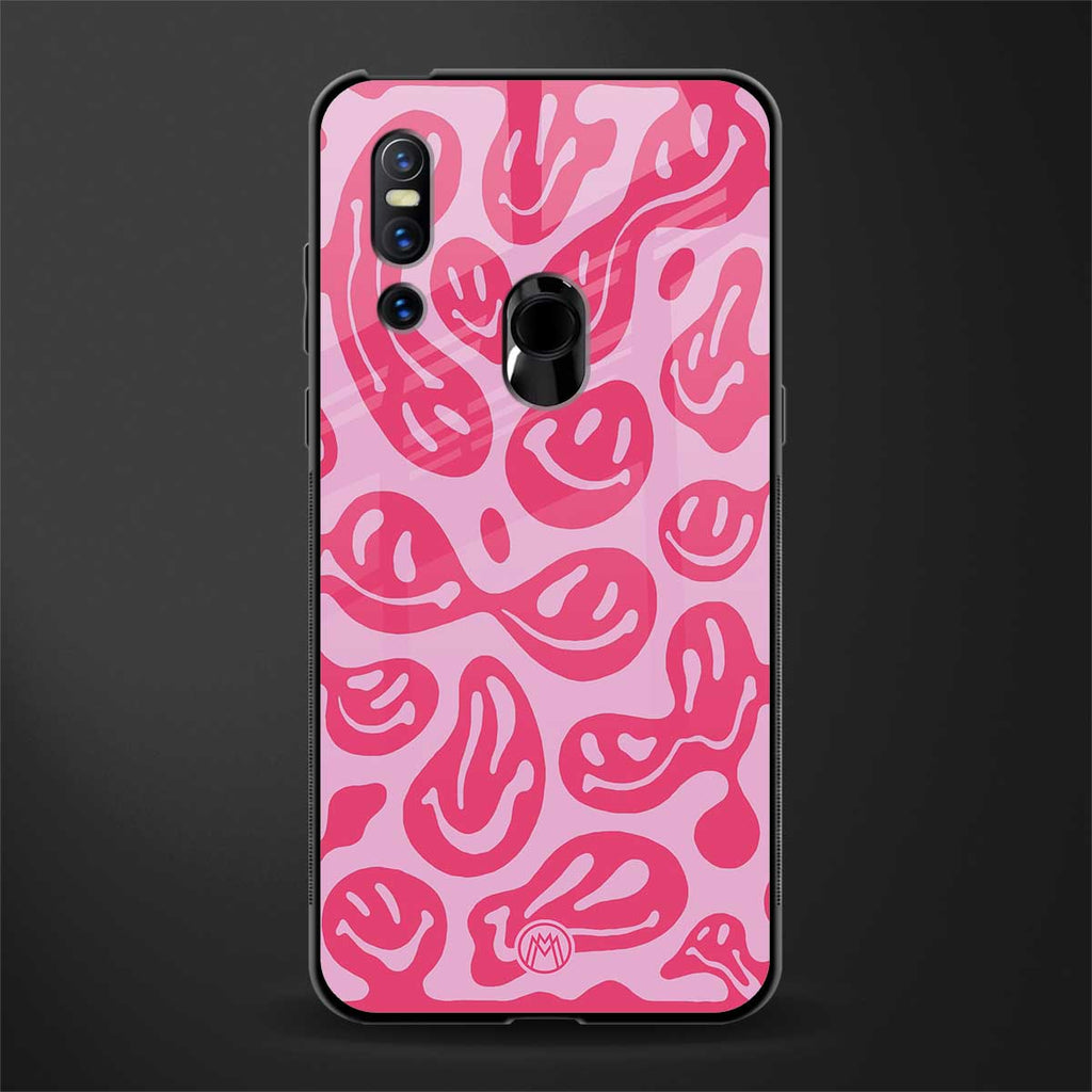 acid smiles bubblegum pink edition glass case for vivo v15 image
