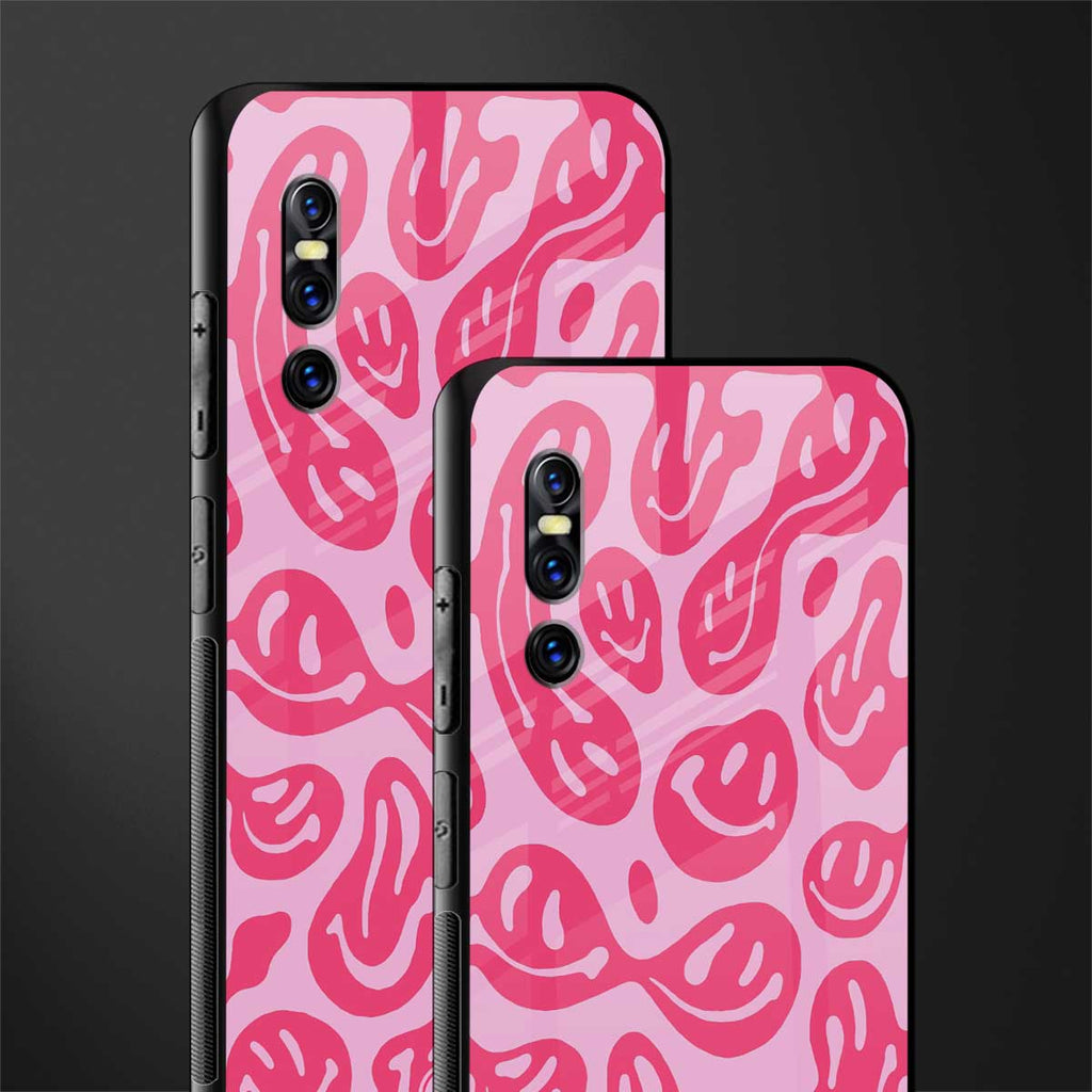 acid smiles bubblegum pink edition glass case for vivo v15 pro image-2