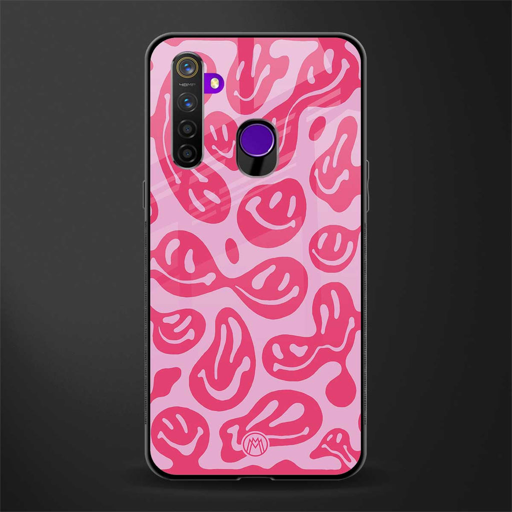 acid smiles bubblegum pink edition glass case for realme 5s image