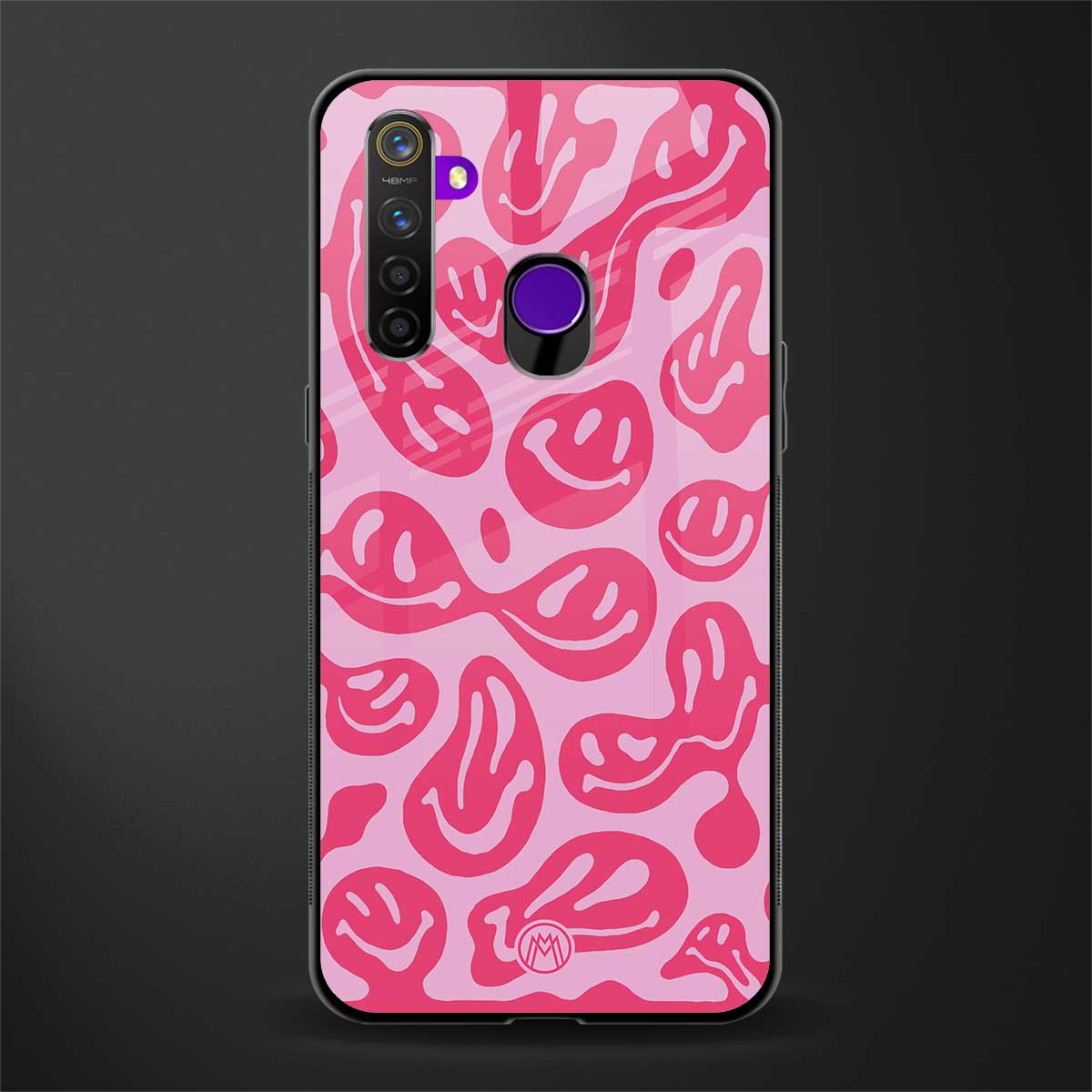 acid smiles bubblegum pink edition glass case for realme 5s image