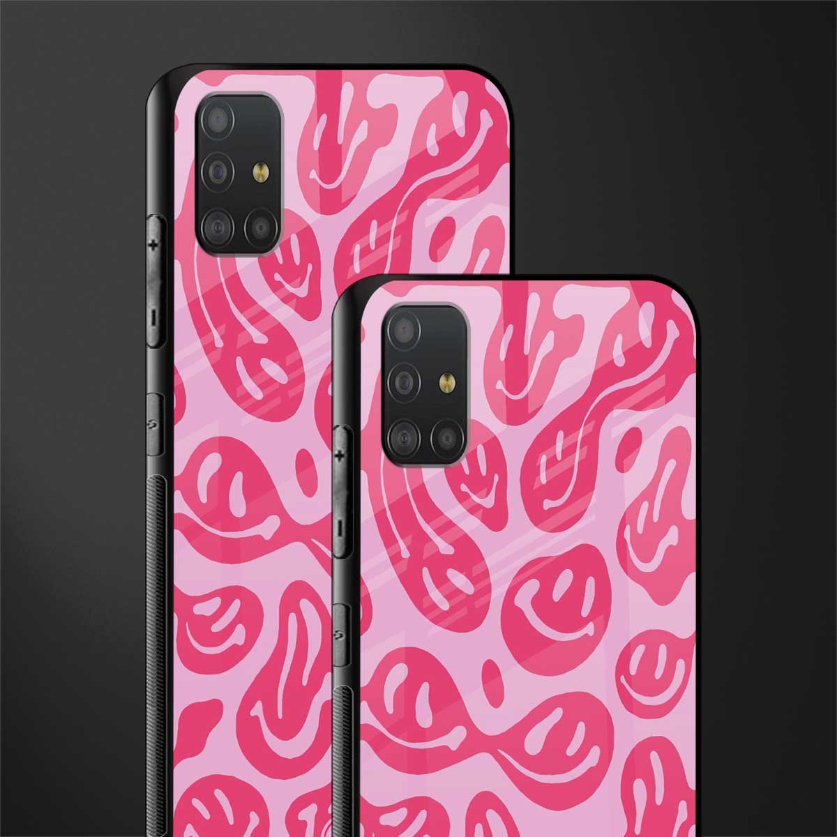 acid smiles bubblegum pink edition glass case for samsung galaxy a51 image-2