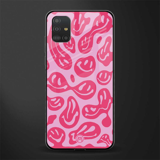 acid smiles bubblegum pink edition glass case for samsung galaxy a51 image