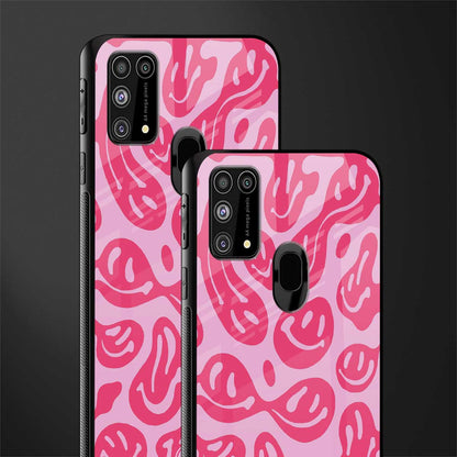 acid smiles bubblegum pink edition glass case for samsung galaxy m31 image-2