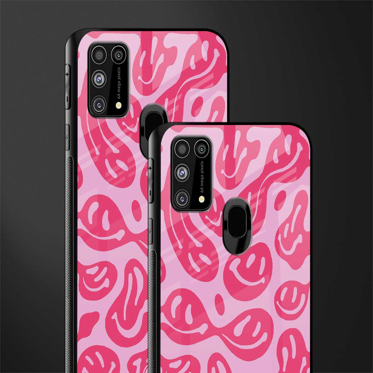 acid smiles bubblegum pink edition glass case for samsung galaxy f41 image-2