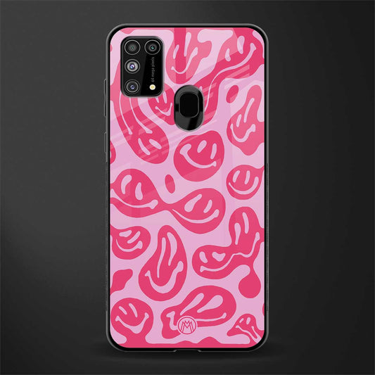 acid smiles bubblegum pink edition glass case for samsung galaxy m31 image
