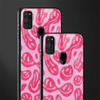 acid smiles bubblegum pink edition glass case for samsung galaxy m21 image-2