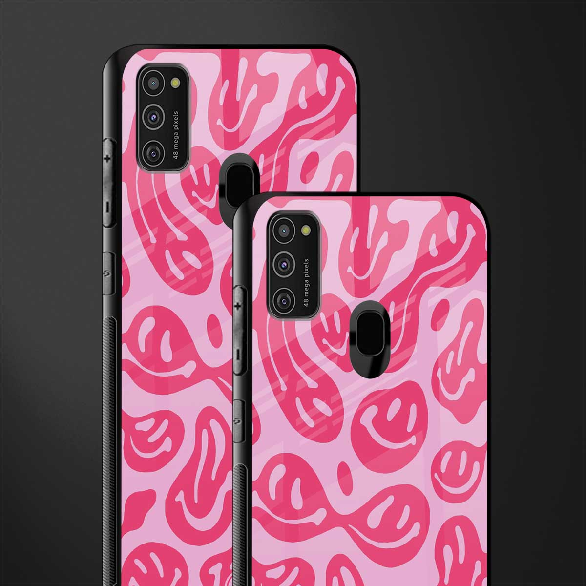 acid smiles bubblegum pink edition glass case for samsung galaxy m21 image-2