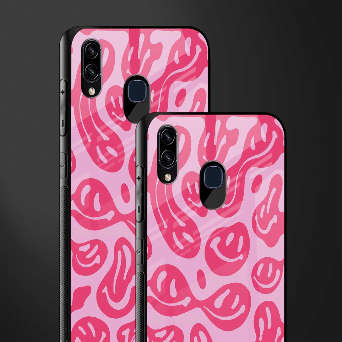 acid smiles bubblegum pink edition glass case for samsung galaxy a30 image-2