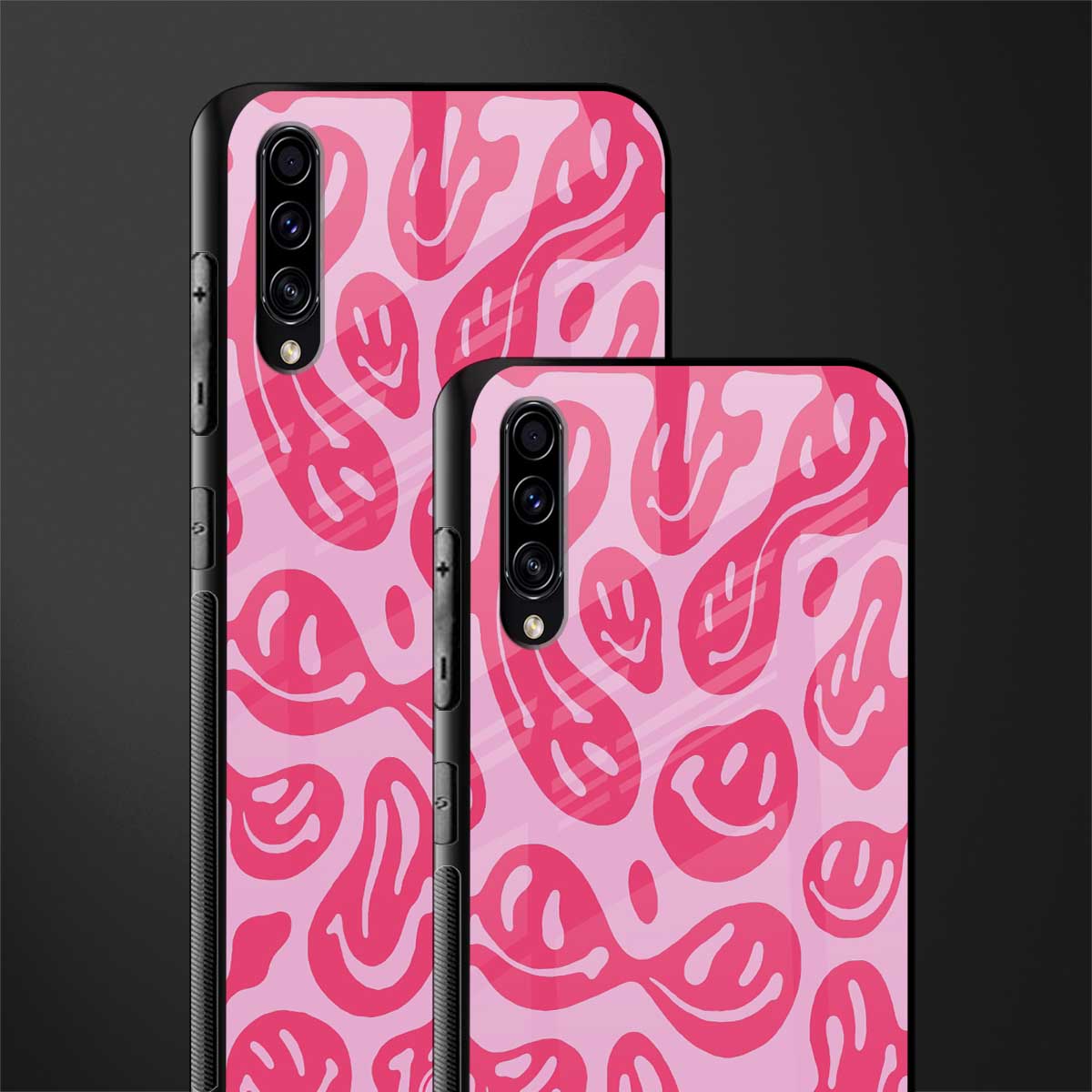 acid smiles bubblegum pink edition glass case for samsung galaxy a70 image-2