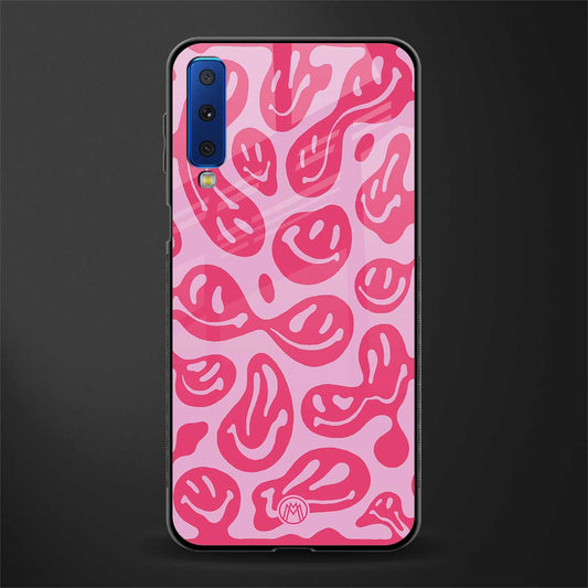 acid smiles bubblegum pink edition glass case for samsung galaxy a7 2018 image