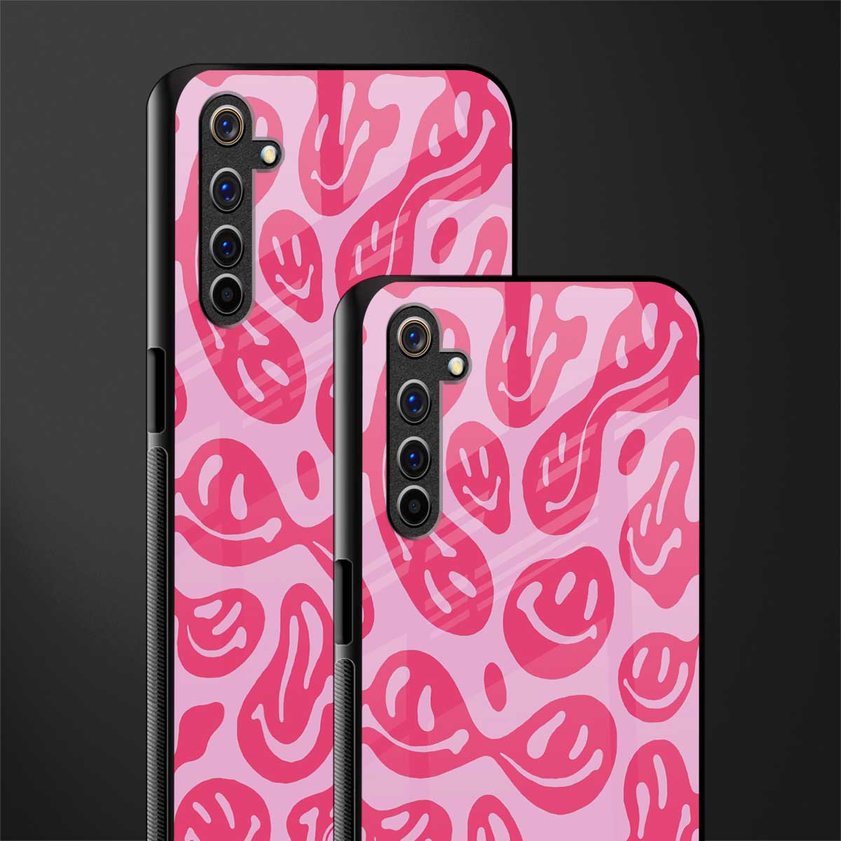 acid smiles bubblegum pink edition glass case for realme 6i image-2