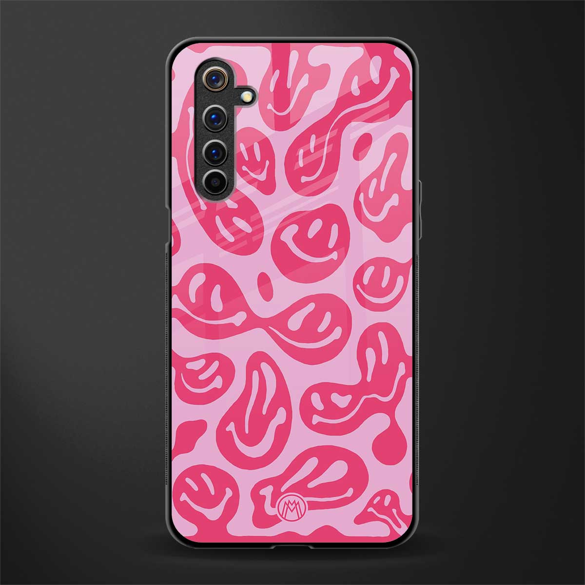 acid smiles bubblegum pink edition glass case for realme 6i image