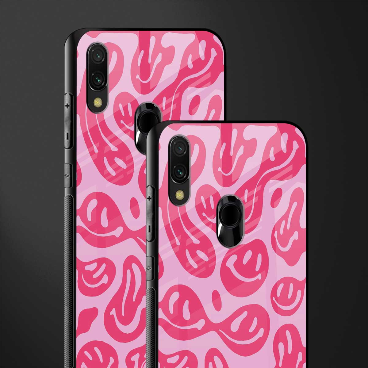 acid smiles bubblegum pink edition glass case for redmi 7redmi y3 image-2