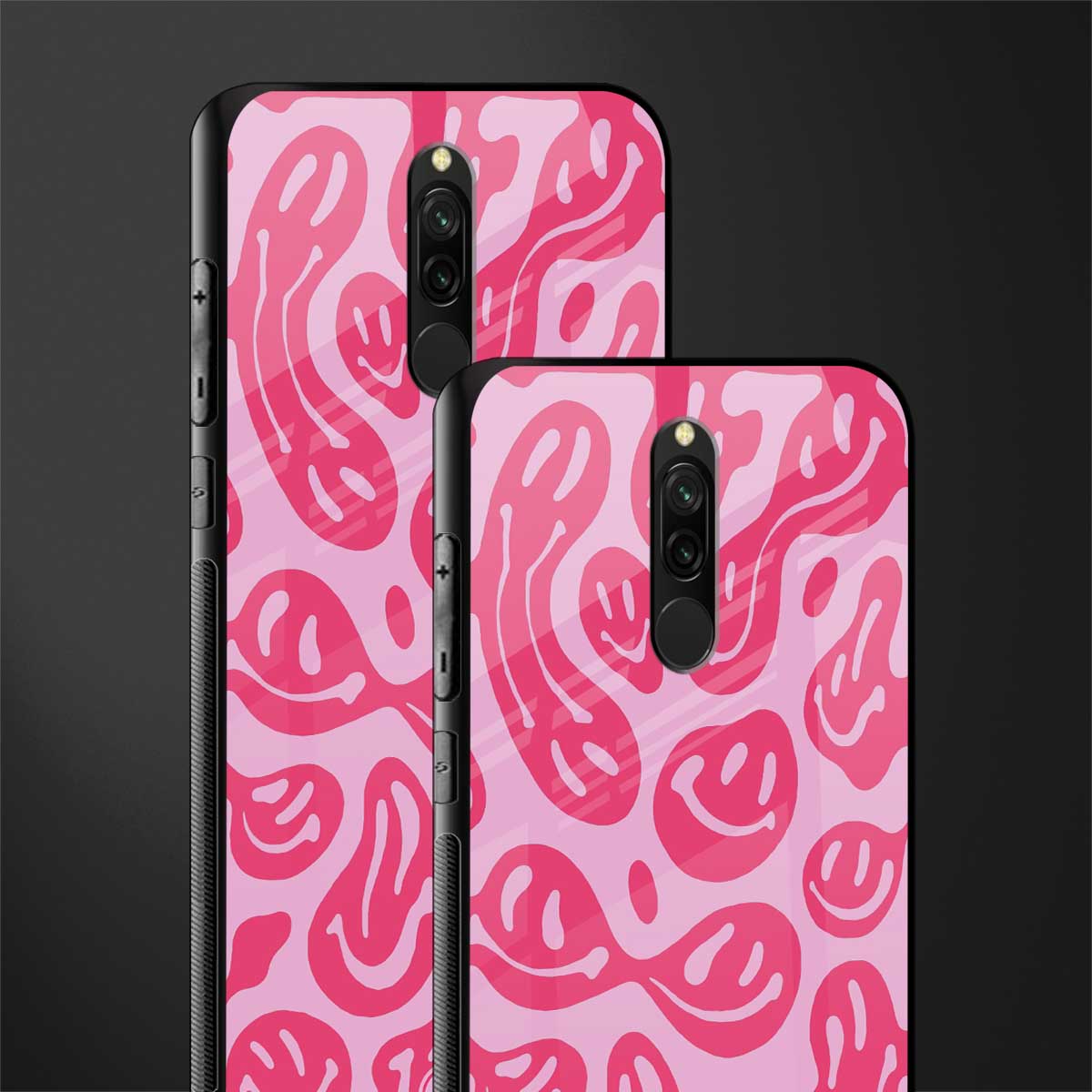 acid smiles bubblegum pink edition glass case for redmi 8 image-2