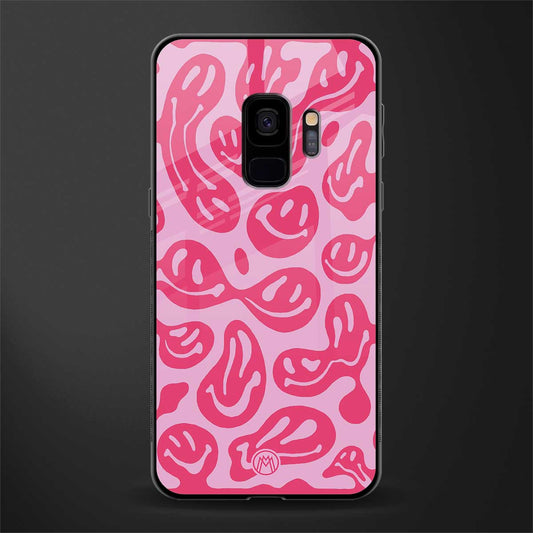 acid smiles bubblegum pink edition glass case for samsung galaxy s9 image